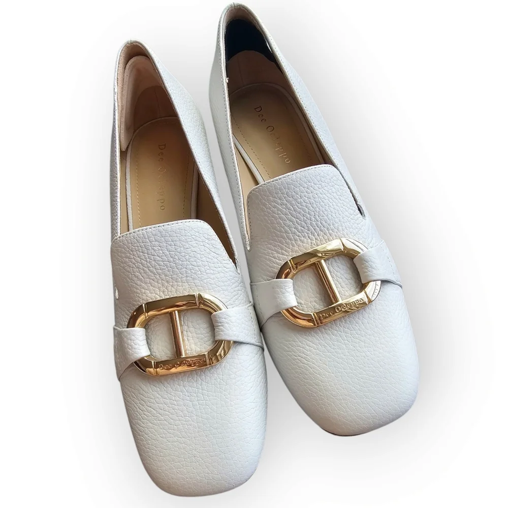 Dee Ocleppo Michelle White and Gold Pumps | Size 8.5 - Picture 2 of 6
